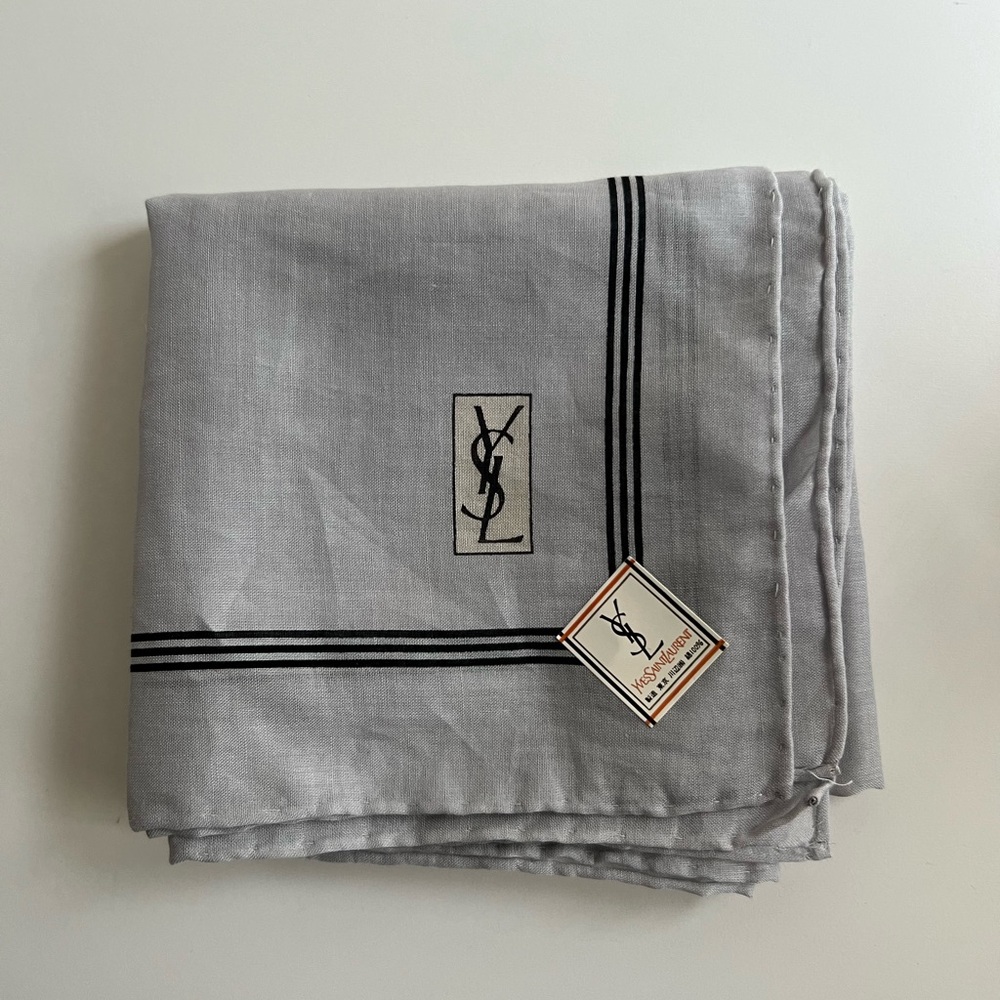 YSL Gray Handkerchief with Black Stripes